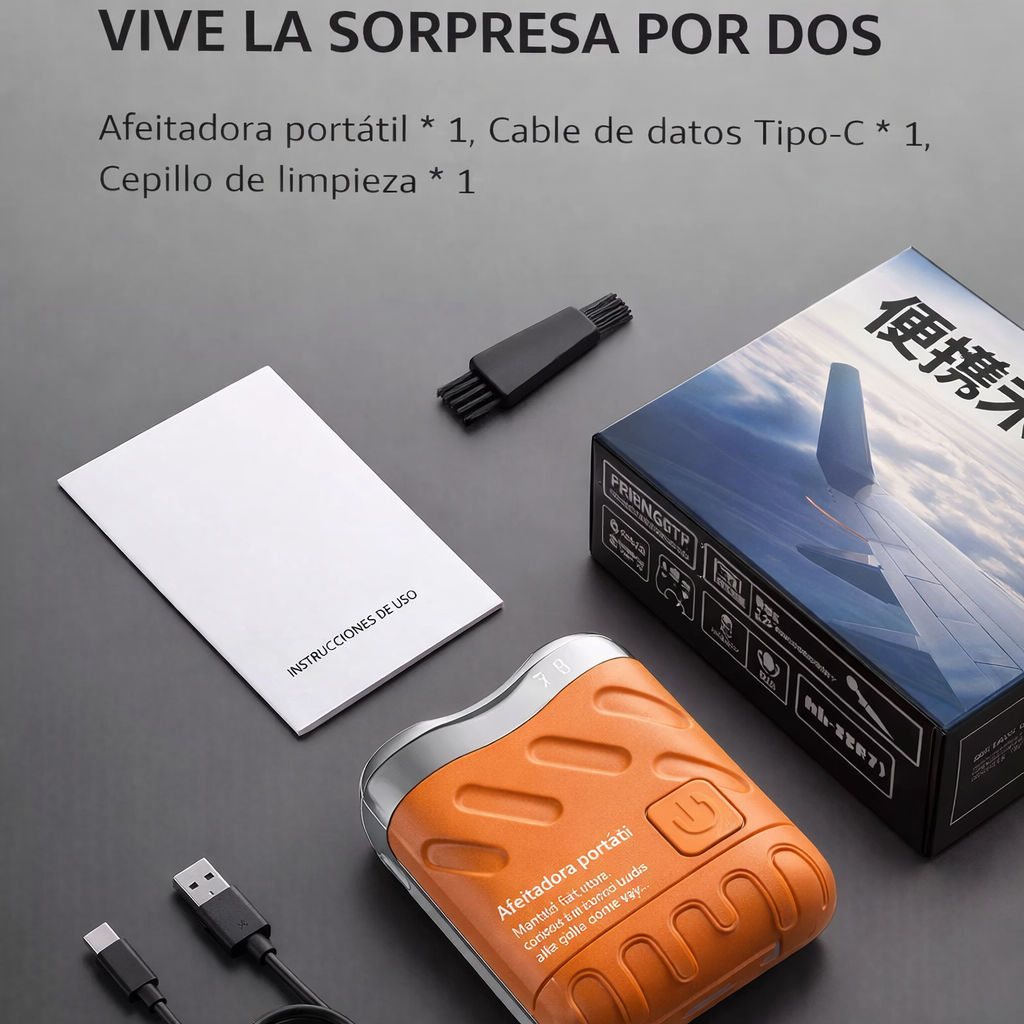 Mini afeitadora eléctrica de doble cabezal