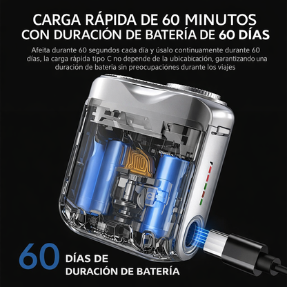 Mini afeitadora eléctrica de doble cabezal