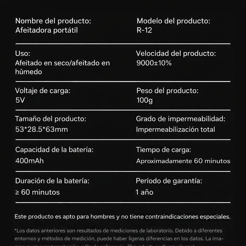 Mini afeitadora eléctrica de doble cabezal