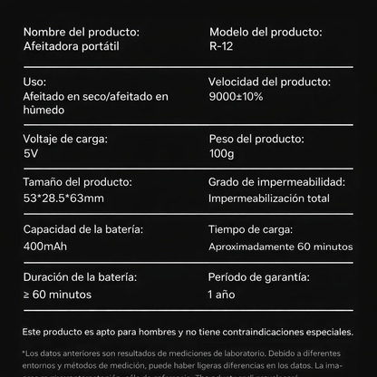 Mini afeitadora eléctrica de doble cabezal